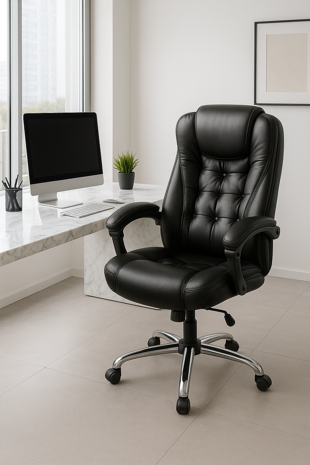 Chaise de Bureau Ergonomique avec Dossier Inclinable – Confort Lombaire