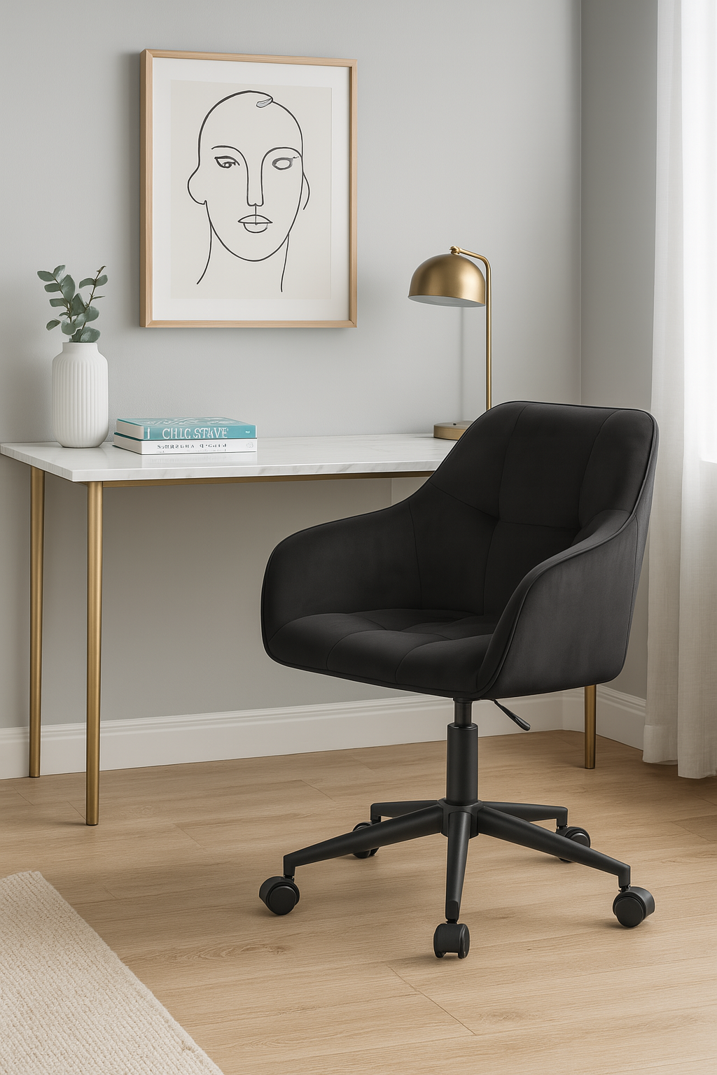 Chaise de Bureau Moderne en Velours