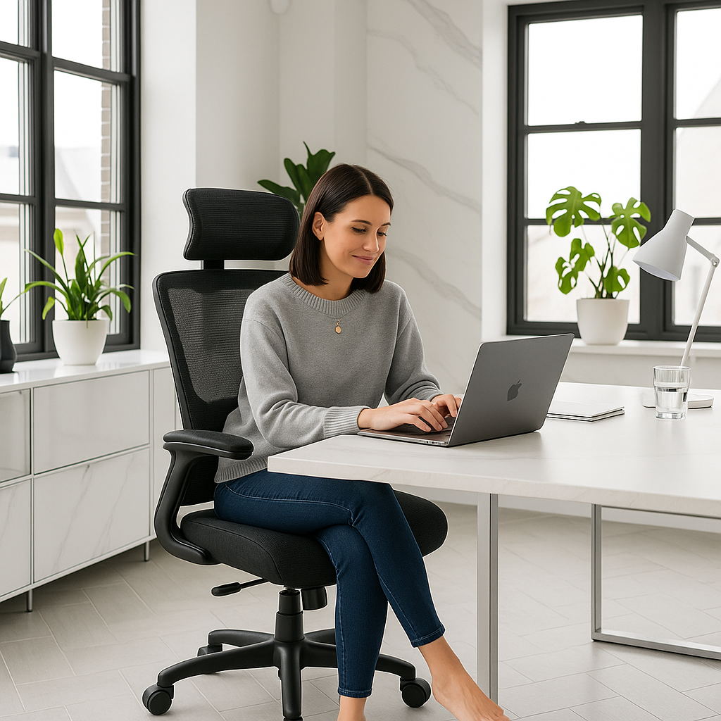 Chaise de Bureau Ergonomique - Soutien Lombaires - appui-tête