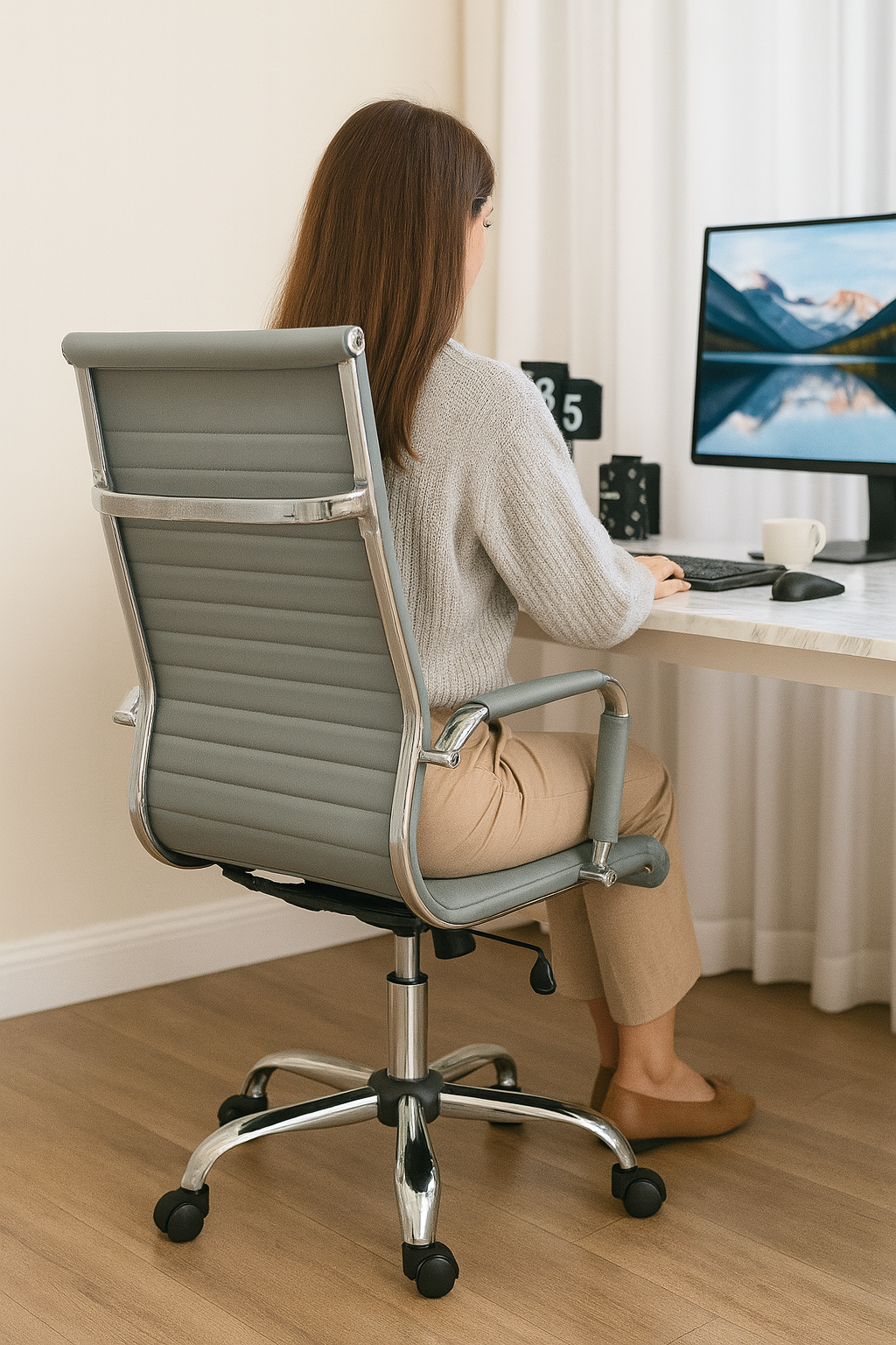 Chaise de Bureau Ergonomique avec Soutien Lombaire Renforcé