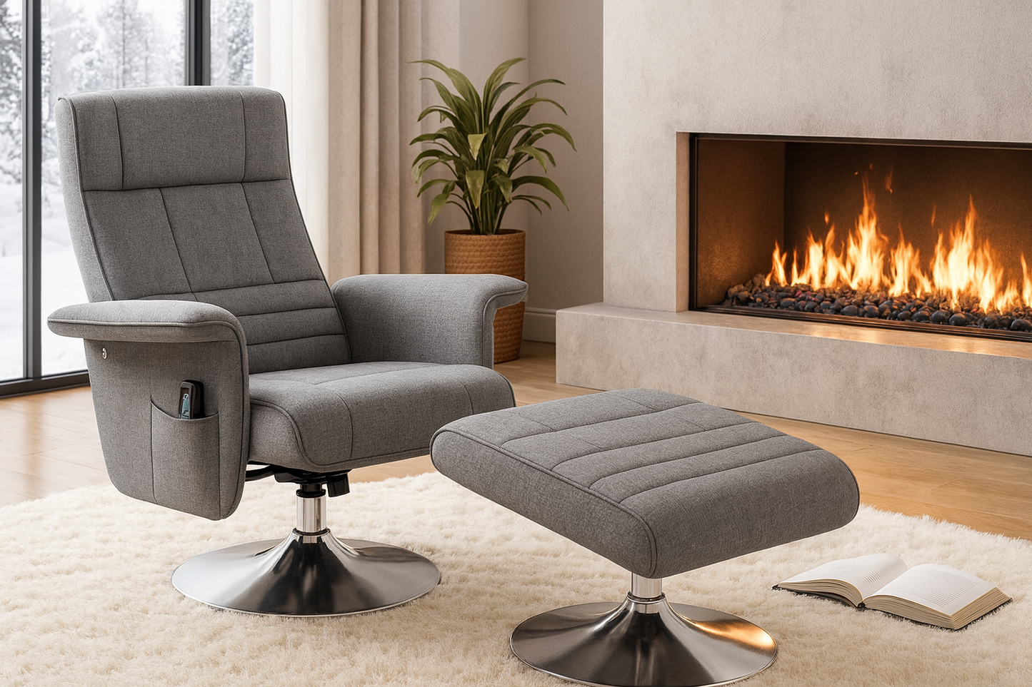 Fauteuil relax massage + repose-pieds