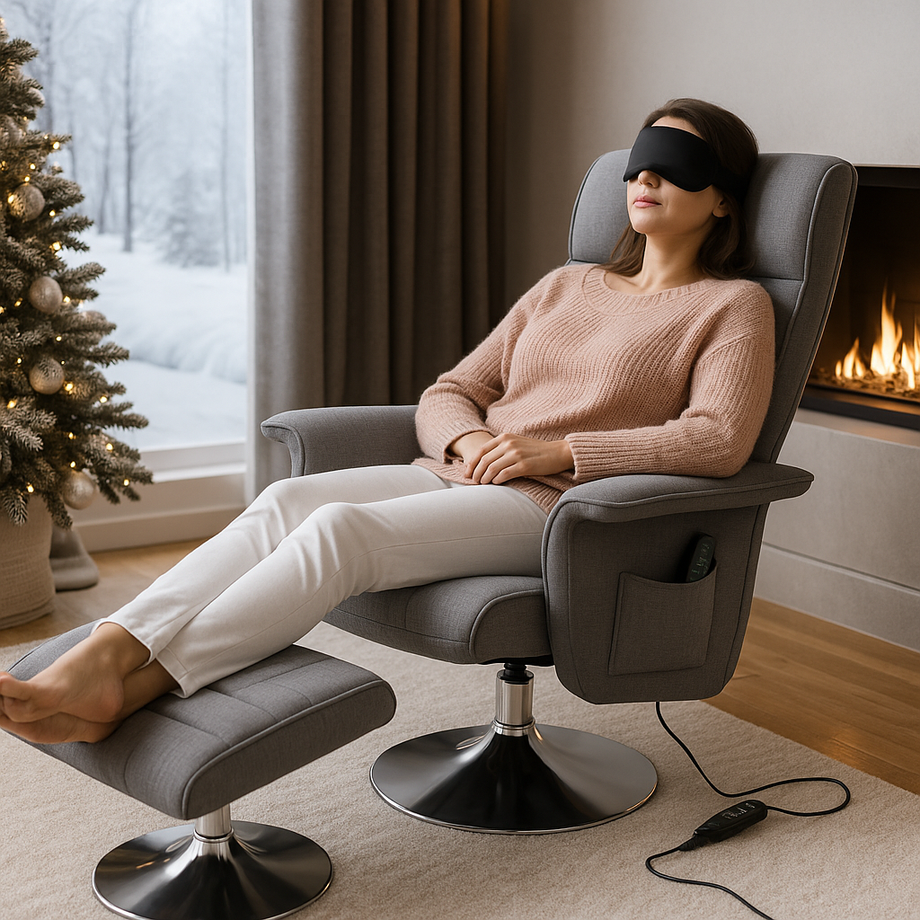 Fauteuil relax massage + repose-pieds