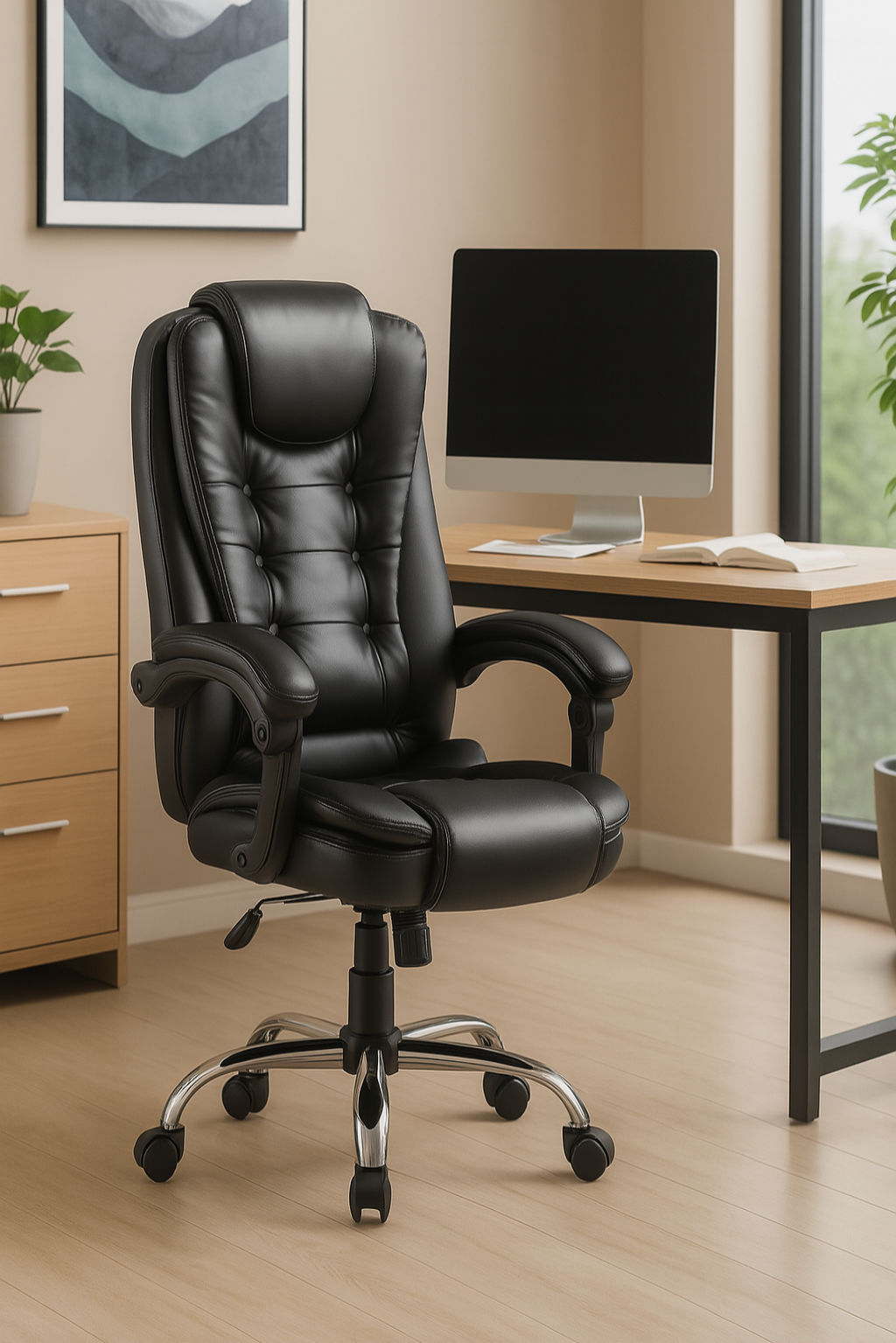 Chaise de Bureau Ergonomique avec Dossier Inclinable – Confort Lombaire