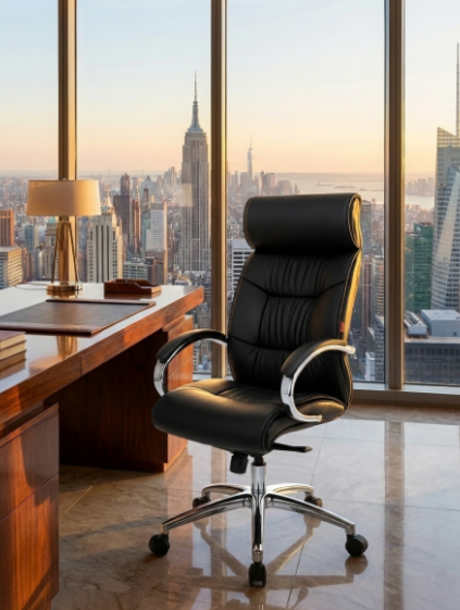 Fauteuil de Bureau Ergonomique Premium "Supreme" en Cuir - Idéal Direction / Profession Libérale
