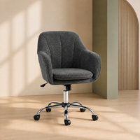 Fauteuil de Bureau "Lena" en Velours – Assise Coquille, Charge 150 kg, Piètement Chromé 1