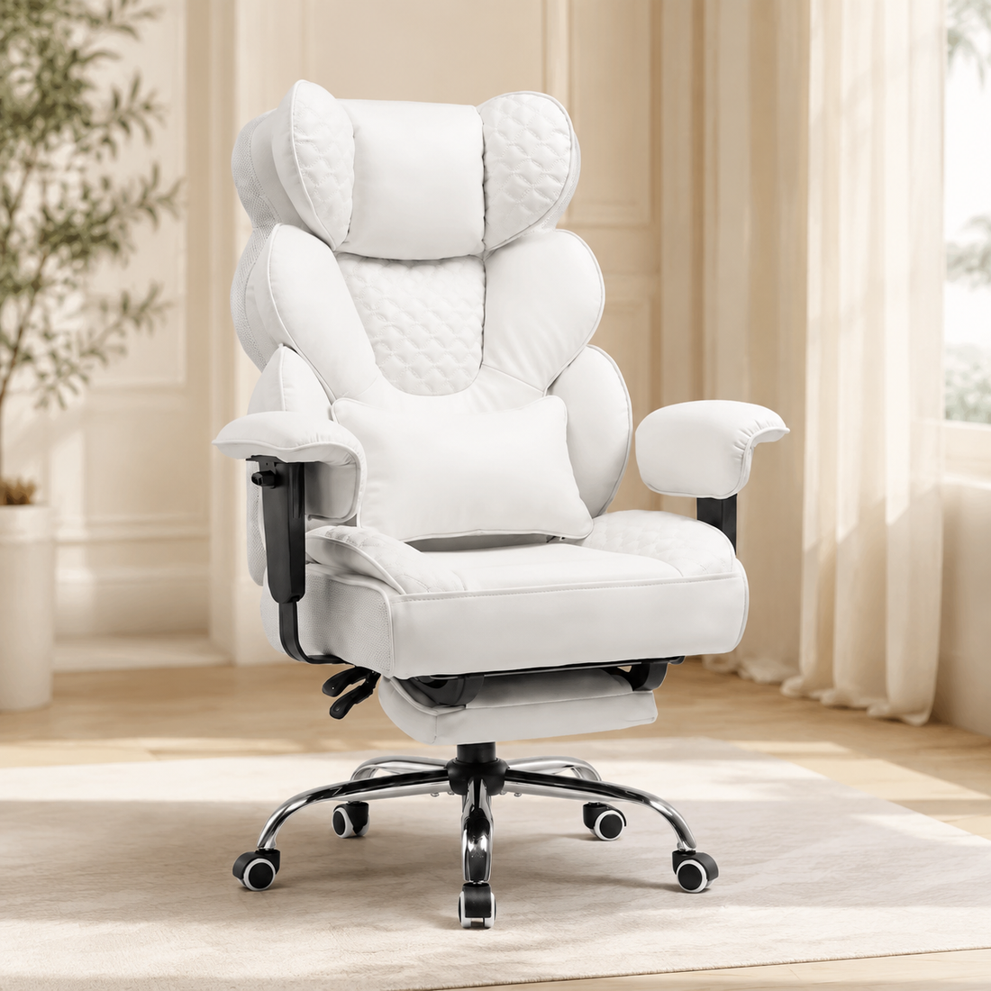 Fauteuil de Bureau Ergonomique XXL "Titan" – Charge 180 kg, Repose-Pieds et Support Lombaire Réglable