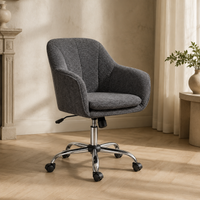 Fauteuil de Bureau "Lena" en Velours – Assise Coquille, Charge 150 kg, Piètement Chromé 2