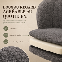 Fauteuil de Bureau "Lena" en Velours – Assise Coquille, Charge 150 kg, Piètement Chromé 6