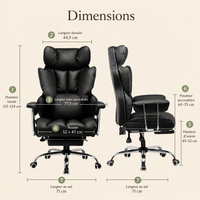Fauteuil de Bureau Ergonomique "Atlas" avec Repose-Pieds – Grand Confort, Charge 150 kg 4