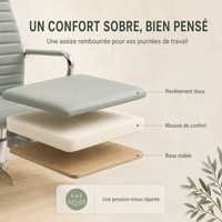 Fauteuil de Bureau Ergonomique "Milo" Dossier Haut en Simili Cuir – Gris Clair, Piètement Chromé 7