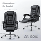 Chaise de Bureau Ergonomique Inclinable  – Confort Haut de Gamme en Cuir PU - Idéal professionnel