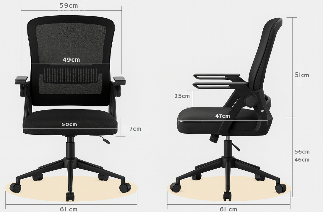 Chaise de Bureau Ergonomique Confort  –  Soutien Lombaire