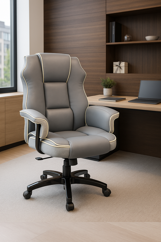 Fauteuil de Bureau Ergonomique en Cuir PU Premium