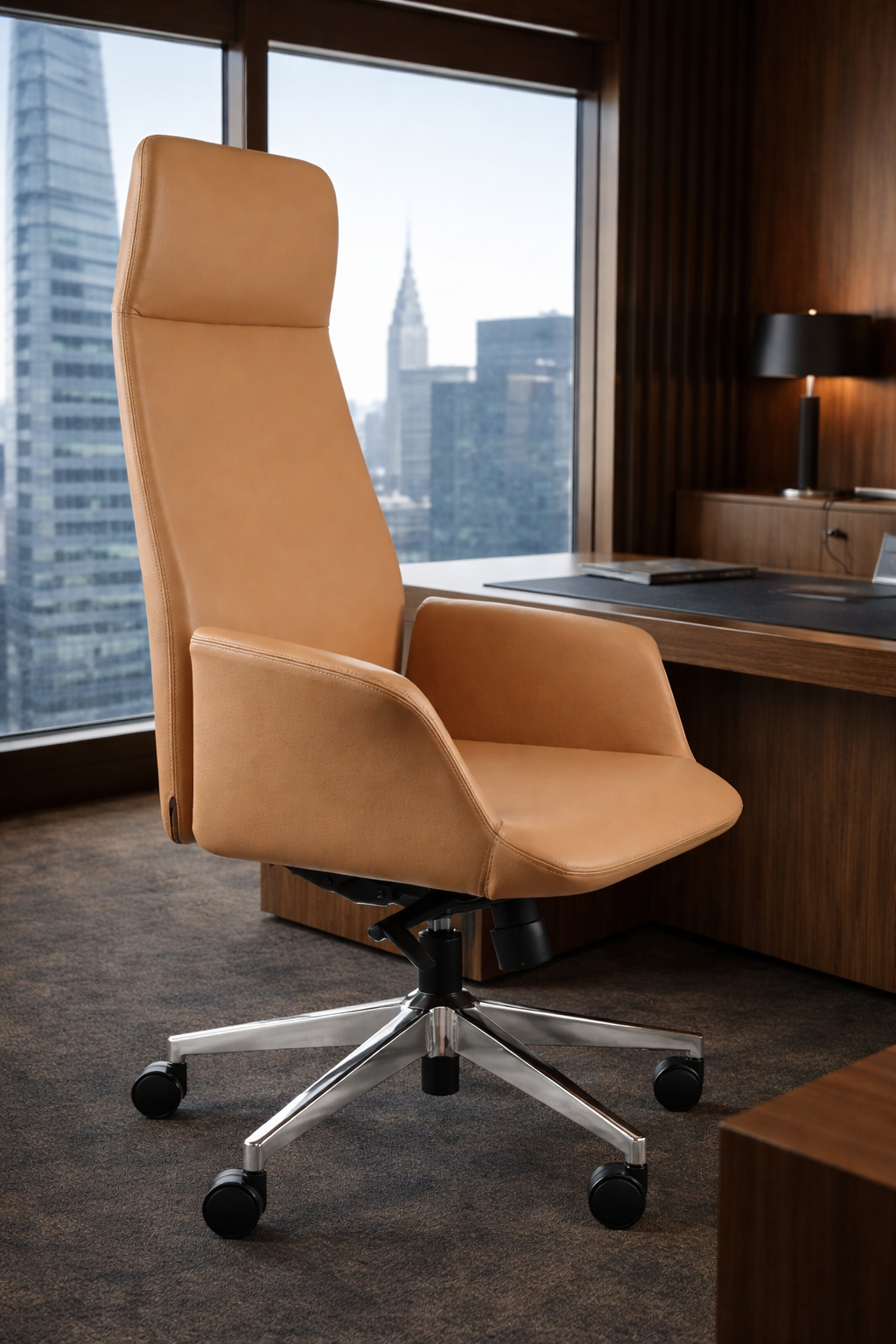 Fauteuil de Bureau Ergonomique Premium "Preto" en Cuir / Idéal Direction