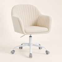 Fauteuil de Bureau "Nora" en Tissu Flanelle – Assise Coquille, Fonction Bascule, Gris 7