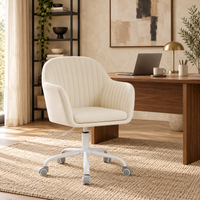 Fauteuil de Bureau "Nora" en Tissu Flanelle – Assise Coquille, Fonction Bascule, Gris 6