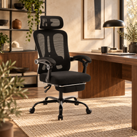 Fauteuil de Bureau Ergonomique "Kobe" en Maille – Appui-Tête Réglable et Repose-Pieds 6