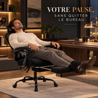 Fauteuil de Bureau Ergonomique "Kobe" en Maille – Appui-Tête Réglable et Repose-Pieds 1