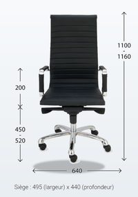 Fauteuil de Bureau Ergonomique Premium "Next" en Cuir / Idéal Direction - Assistant 5