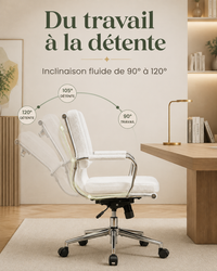 Fauteuil de Bureau Ergonomique "Oslo" en Tissu Teddy – Idéal Télétravail & Bureau Cosy 4
